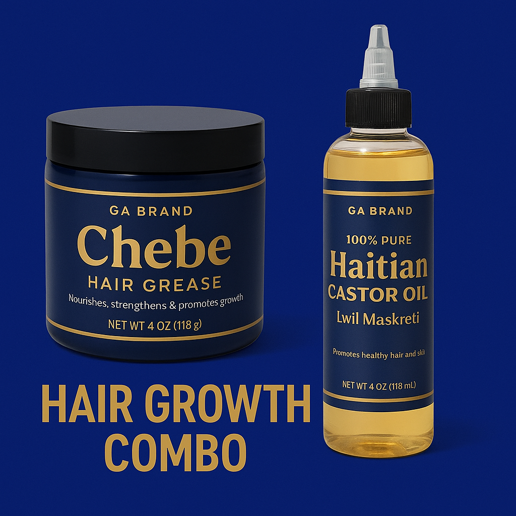 Chebe Hair Grease & Haitian Castor Oil Combo