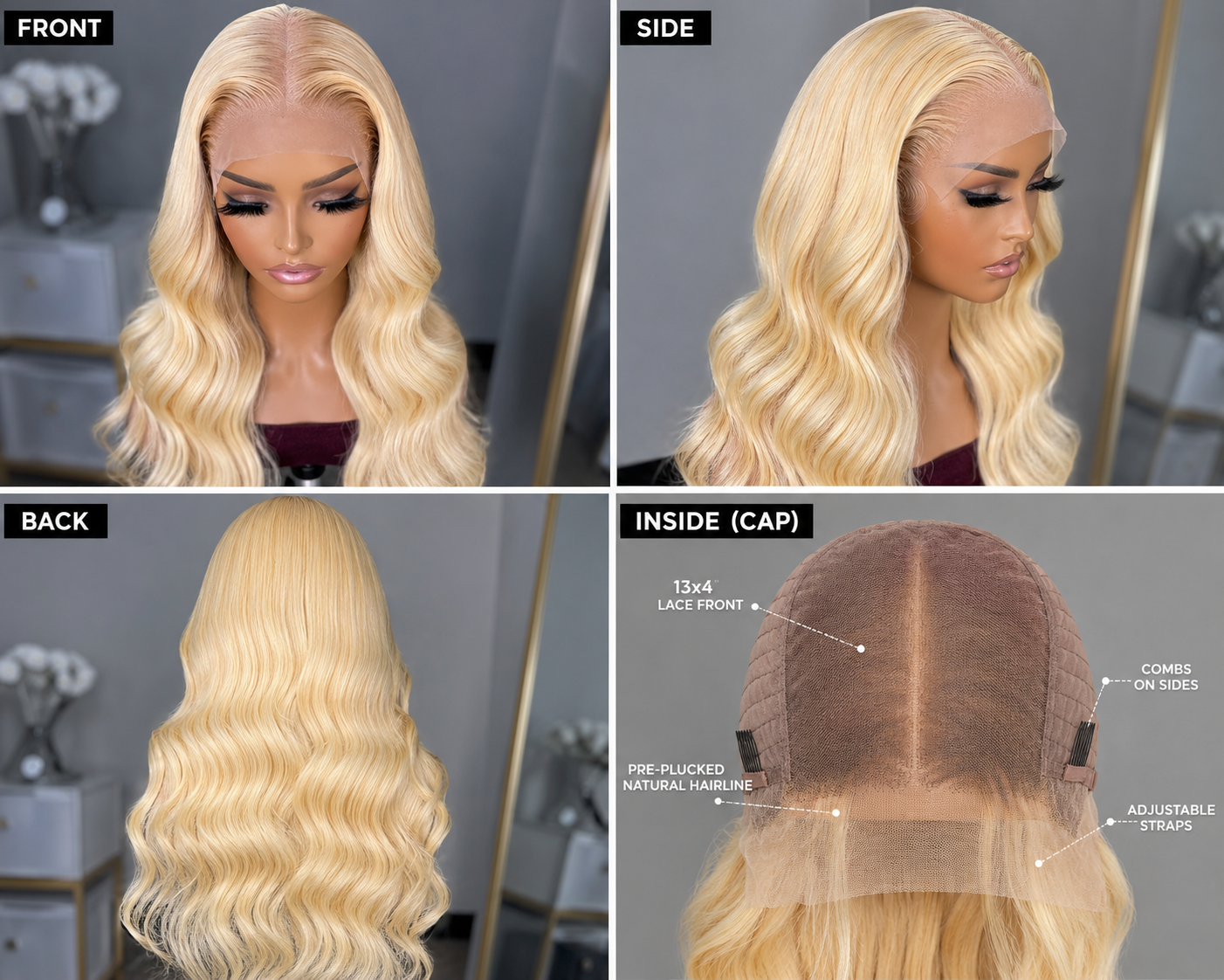 30 Inch Blonde Lace Front Human Hair Wig – Long Wavy Style