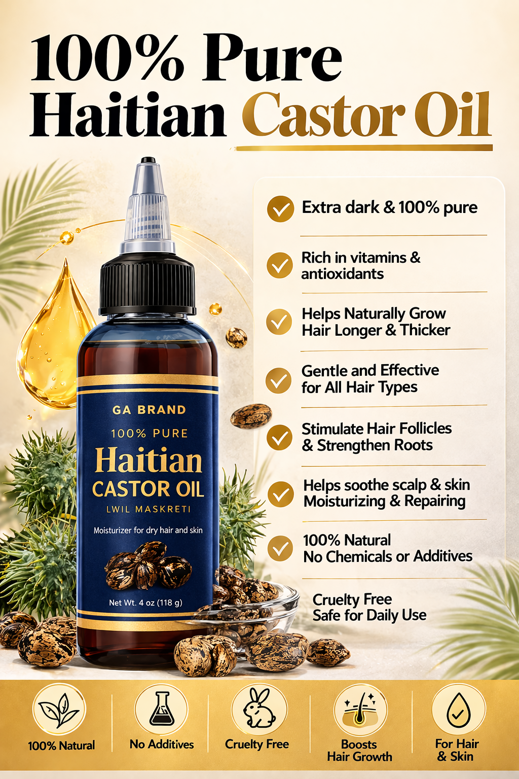 Haitian Castor Oil – Grow Longer, Thicker, Healthier Hair