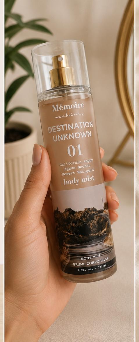 Destination Unknown 01 Body Mist for Women – Mémoire Archives