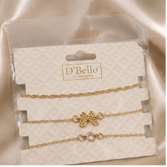 GA Brand Gold Bow Bracelet Set