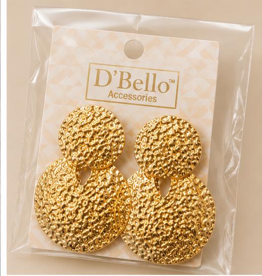 GA Brand Textured Gold Statement Earrings