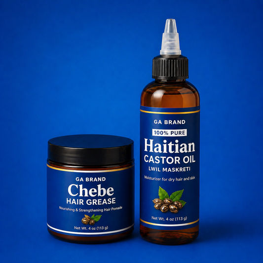 Hair Growth Combo – Chebe Grease & Haitian Castor Oil Set