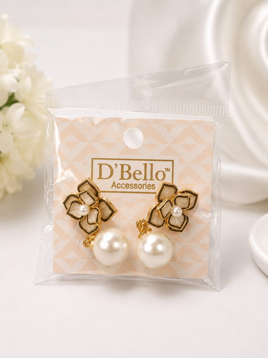 GA Brand Pearl Flower Drop Earrings