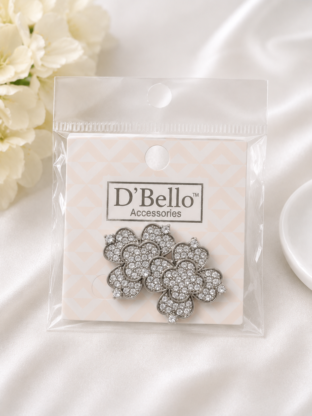 GA Brand Silver Pearl Flower Earrings