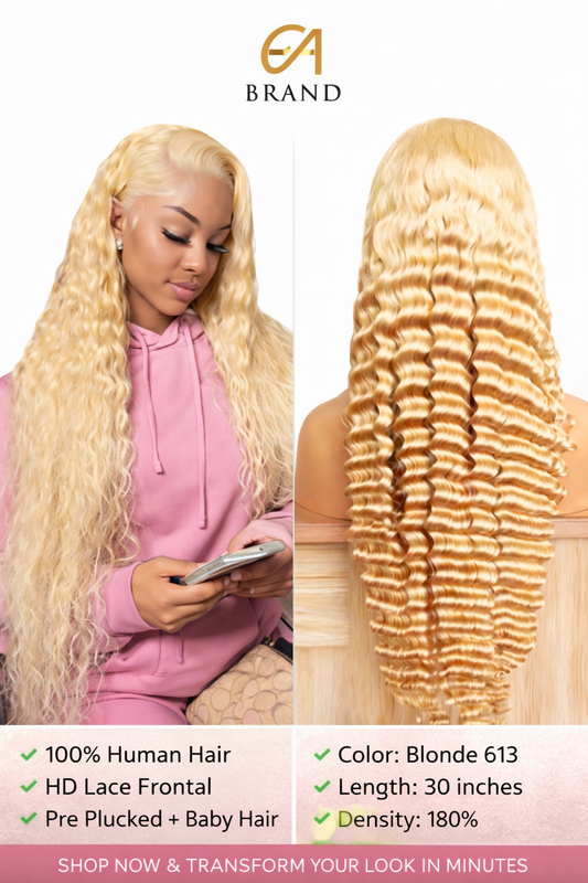 Luxury Human Hair Wig – 30 Inch HD Lace, Soft & Natural Look